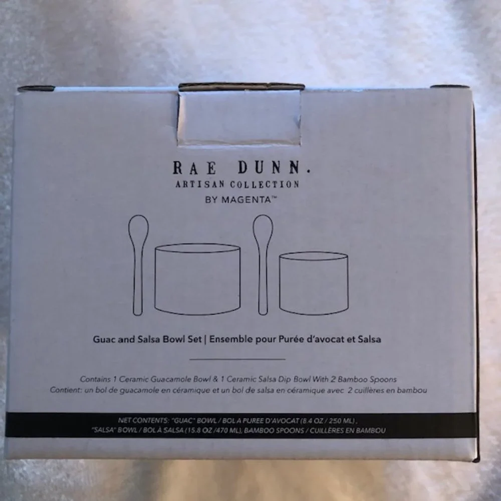 Brand New In Box Rae Dunn Gauc & Salsa Set‎ w/ Bamboo Spoons - NWT
